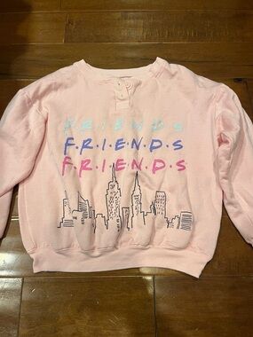 Pink Kids Crewneck Sweatshirt with FRIENDS Graphic